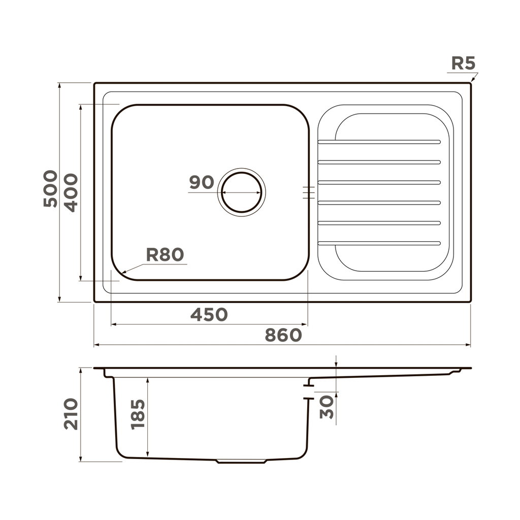 Кухонная мойка Haruna 86 IN OMOIKIRI 4993451 - Вид №3