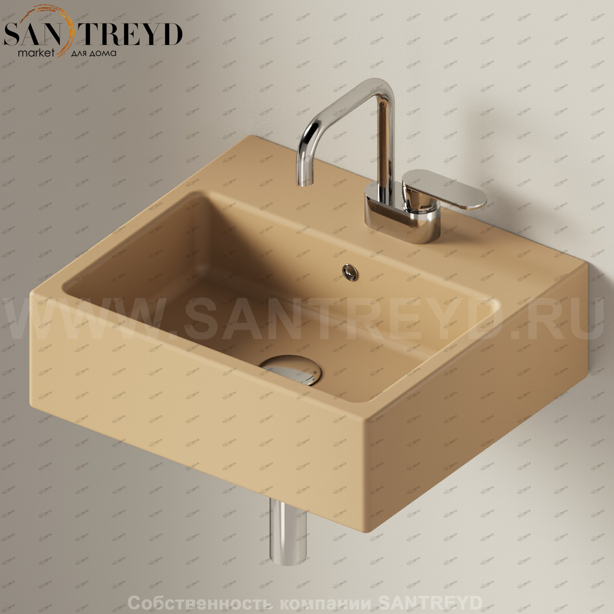 5058.9004 Подвесная раковина настенная прямоугольная Ceramica Flaminia Acquagrande