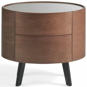 Тумбочка прикроватная овальная шпон ореха Doro ANGEL CERDA  241845 Коричневый