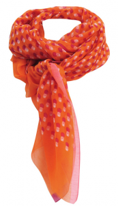 BORABORA_O Шаль BORABORA ORANGE 100/190 оранжевый, ананасы, хлопок шелк PETRUSSE