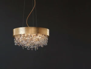 Masiero Подвесной светодиодный светильник прямого света из металла с кристаллами Olá