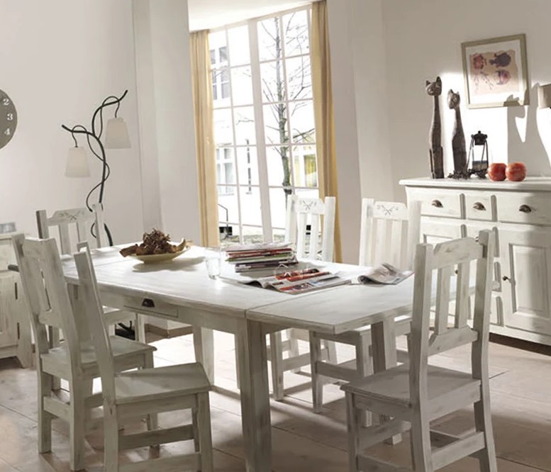 Комод белый состаренный с 5 ящиками 26 Solea VAVI КОМОД SOLEA 132566 Белый  - Вид №1