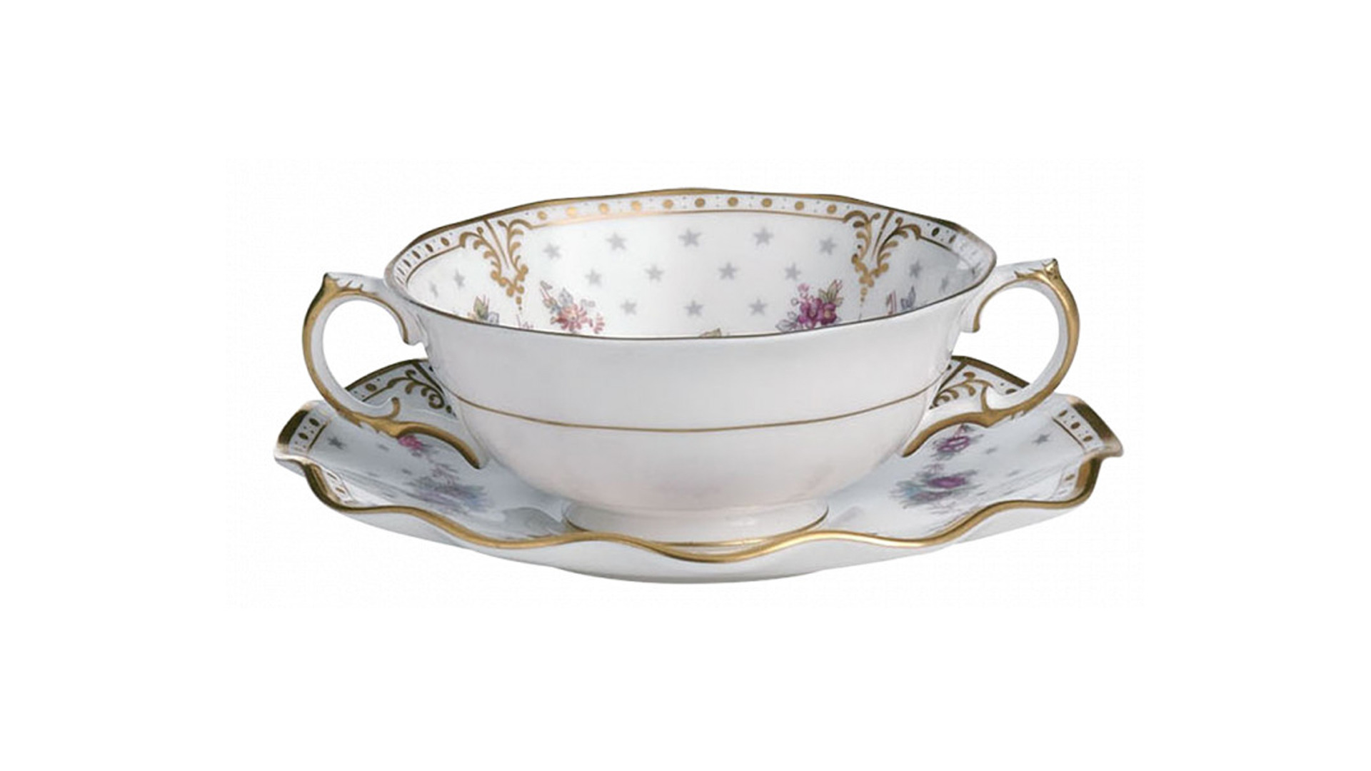 68862 Royal Crown Derby Блюдце для чашки суповой Royal Crown Derby "Роял Антуанетта" Фарфор костяной  - Вид №1