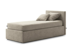 Односпальная кровать с мягким изголовьем