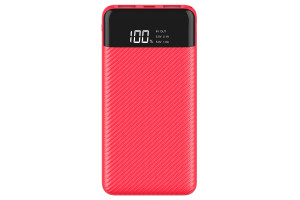 17456532 Внешний аккумулятор , PB10DPD 10000мАч microUSB/TypeC дисплей красный, B201 73622 Interstep