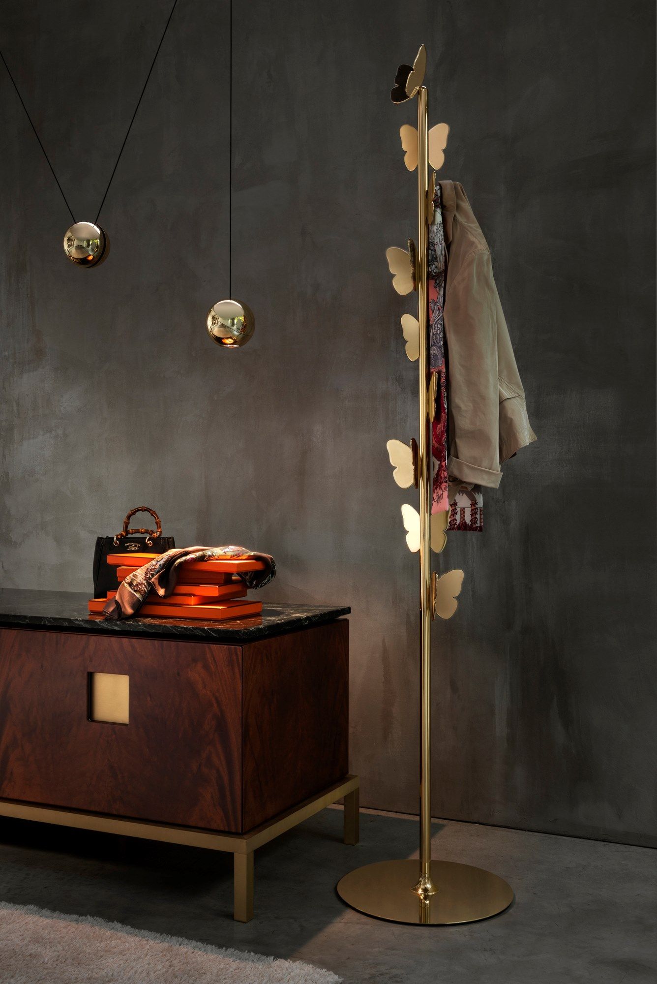 Латунная напольная вешалка для одежды GHIDINI1961 BUTTERFLY ARCH-00129054 - Вид №3