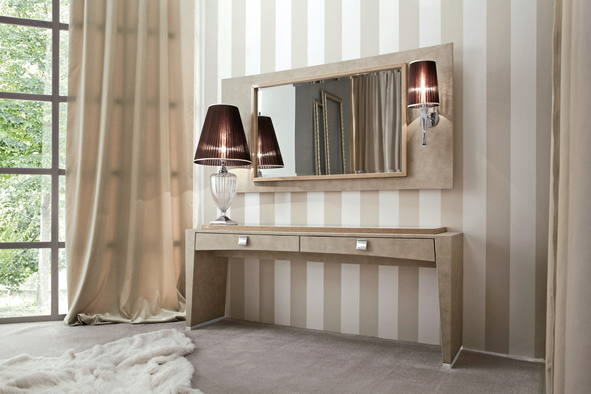 370 Sunrise кожаное зеркало с подсветкой - giorgio collection Декор - Вид №1