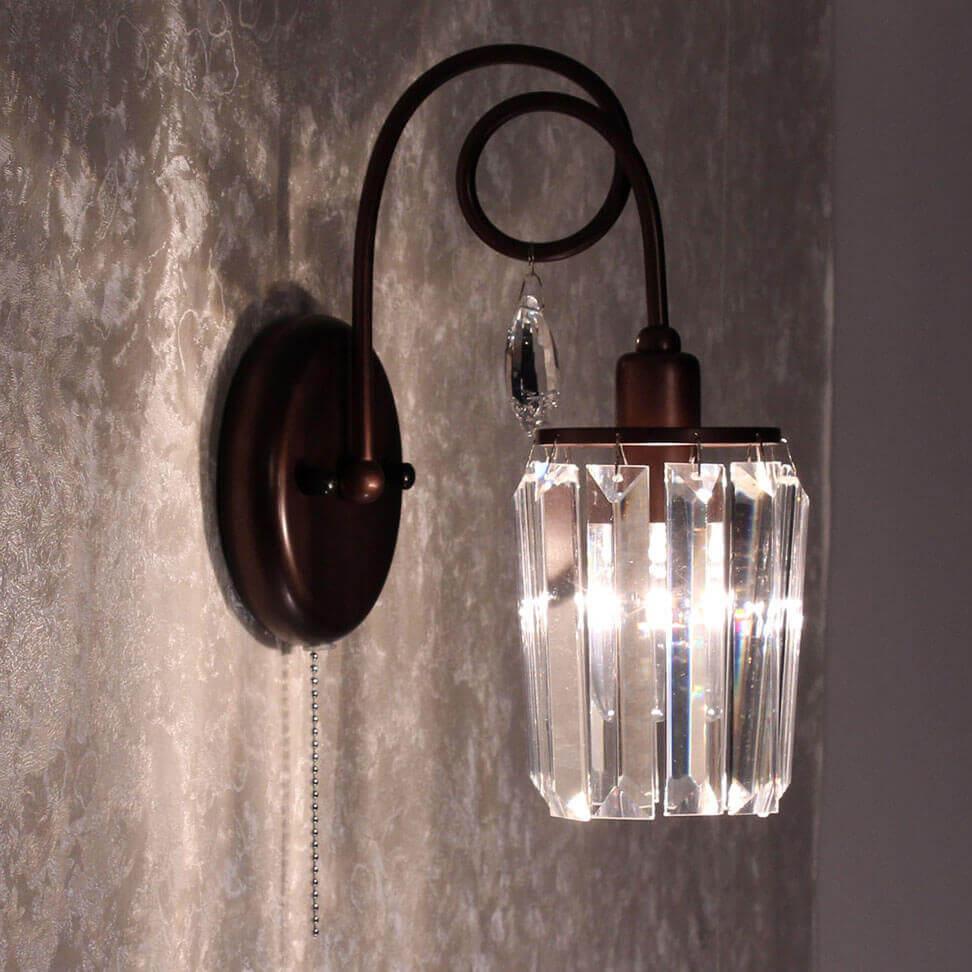 Бра хрустальное коричневое "Синди" CL330313 CITILUX СИНДИ КОРИЧНЕВЫЙ 00-3928024 Коричневый;прозрачный  - Вид №1