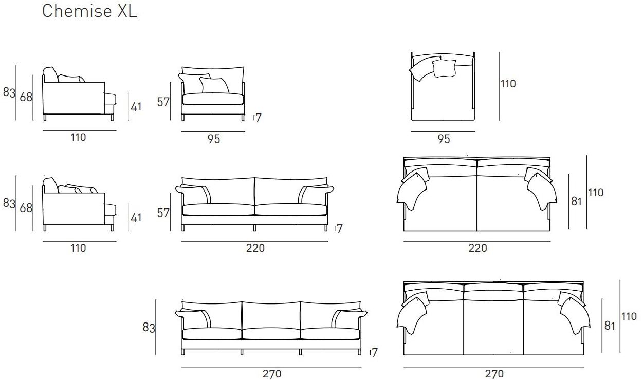 Living Divani 2-х местный диван Chemise sun-id-1429973 - Вид №2