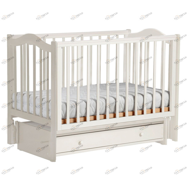Детская кроватка с универсальным маятником "Кубаночка 1" ваниль ФАБРИКА ЛЕЛЬ  338374 Молочный Santreyd 