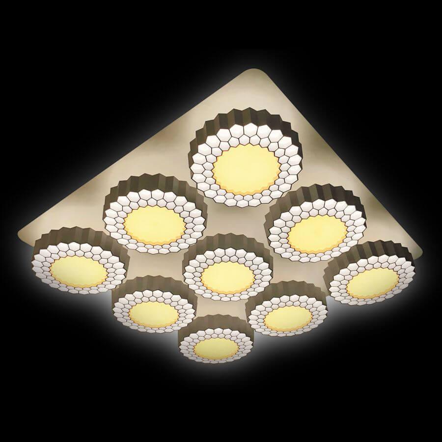 Потолочная светодиодная люстра Ambrella light Orbital High-Tech FH14/9 WH 288W D750*750 AMBRELLA LIGHT ДИЗАЙНЕРСКИЕ, ORBITAL HIGH-TECH 00-3888625 Белый  - Вид №2