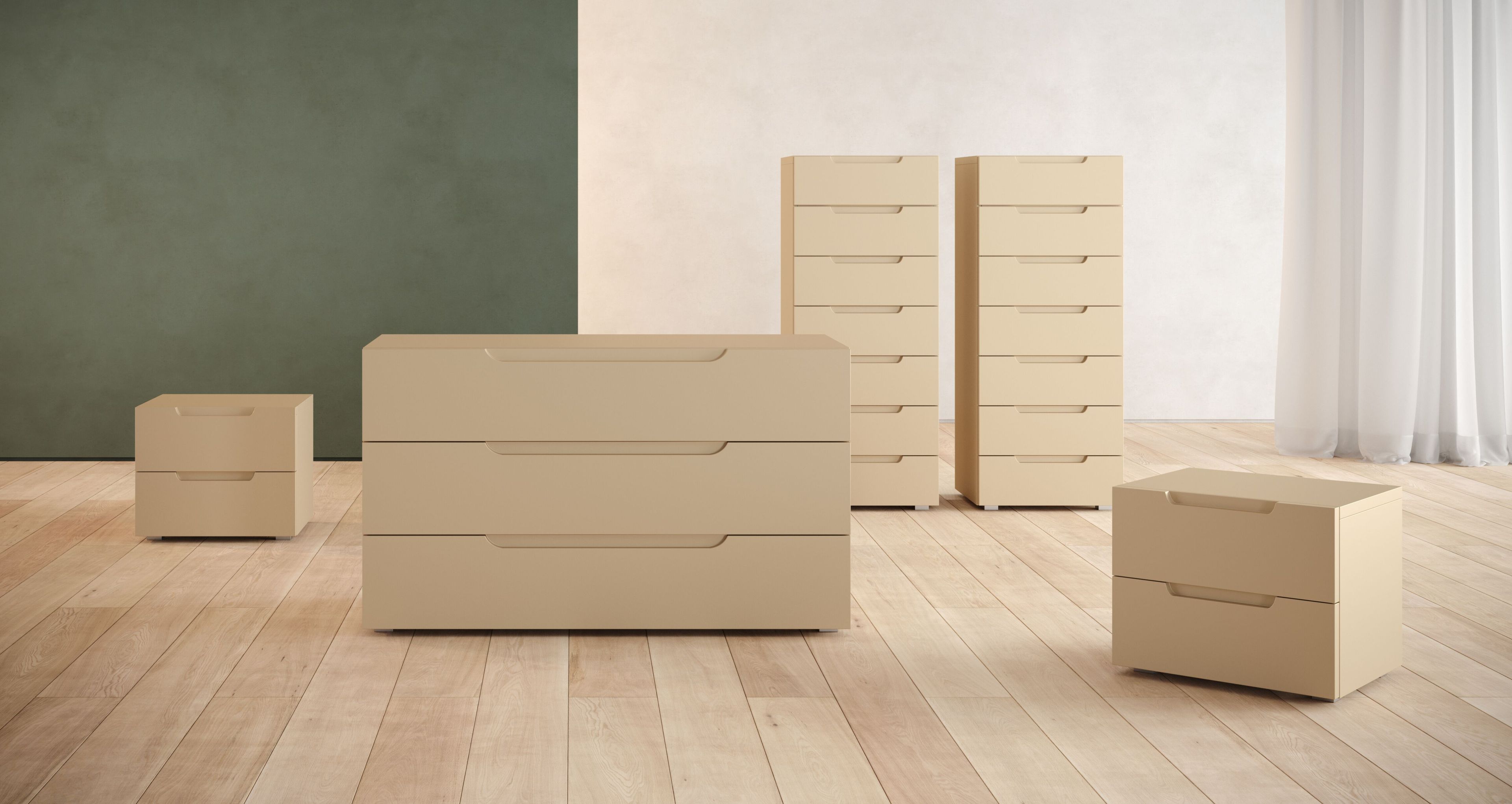 Деревянная прямоугольная тумбочка с ящиками Giessegi Zara ARCH-00050338 - Вид №1