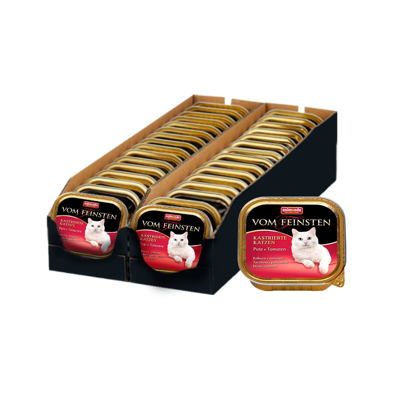 ПР0020563*32 Корм для кошек Vom Feinsten для кастрированных кошек индейка, томаты конс. (упаковка - 32 шт) Animonda 