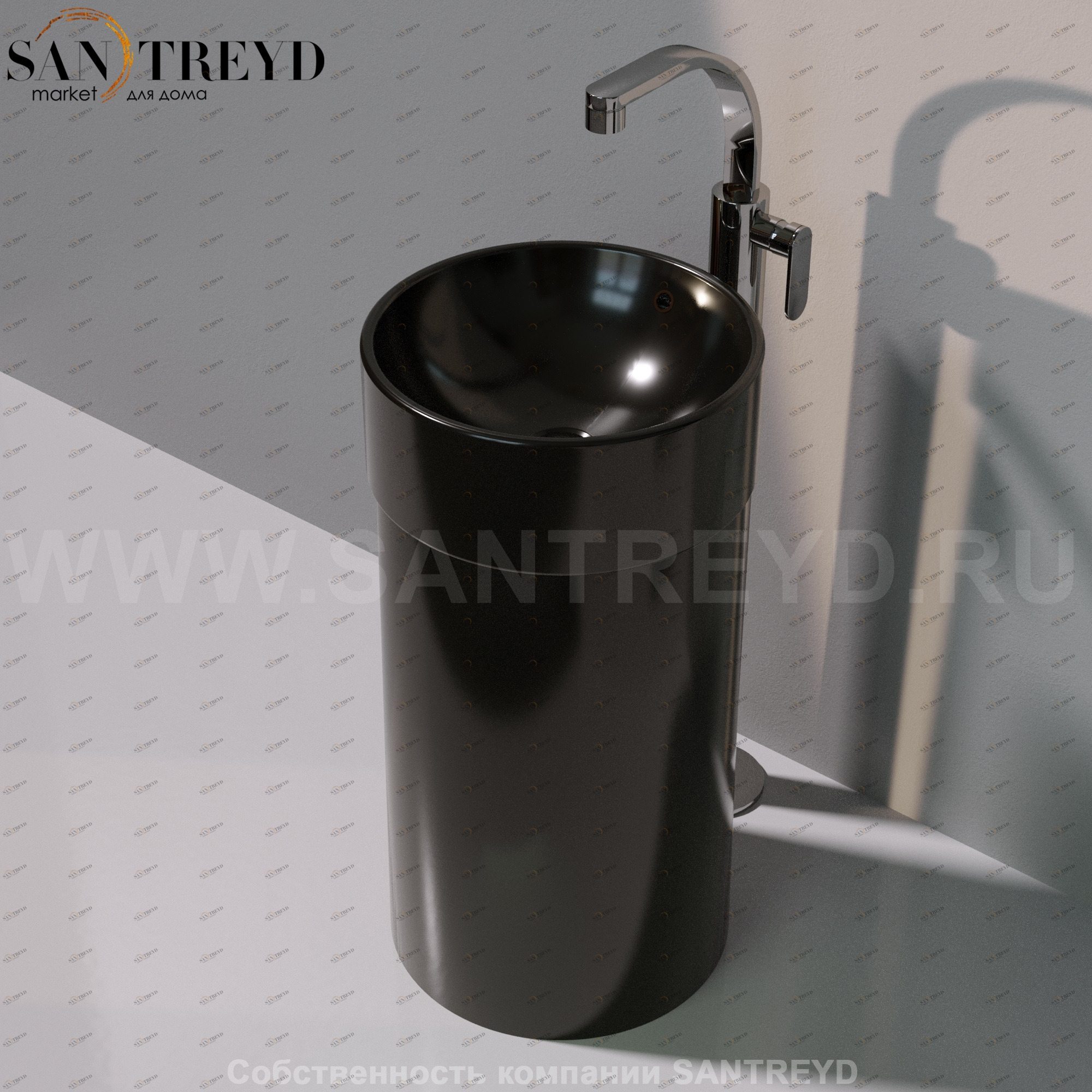 505042CCOLC9017 Напольная раковина стоящая круглая Ceramica Flaminia Twin