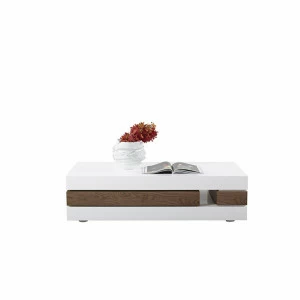 Журнальный столик белый с отделкой ясень Vision PUSHA PUSHA 062922 Белый