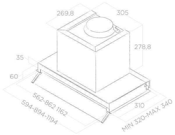 Elica Встроенная вытяжка из нержавеющей стали со встроенной подсветкой Box sun-id-1432376 - Вид №3