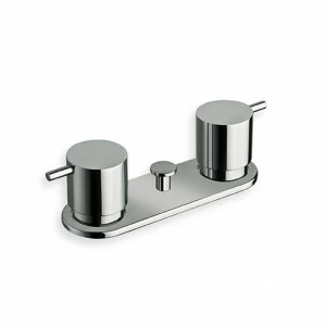 CRITV133 Смеситель для ванны настольный с переключателем на 2 выпускных отверстия и металлической пластиной Cristina Rubinetterie