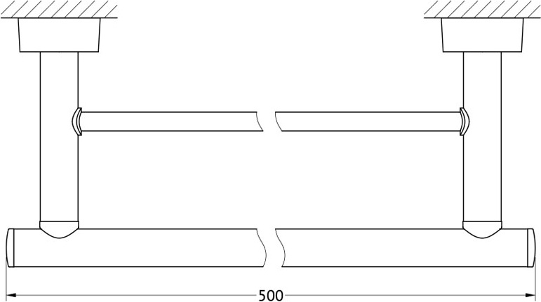NOS 036 Штанга для полотенца двойная 50 cm FBS Nostalgy - Вид №1