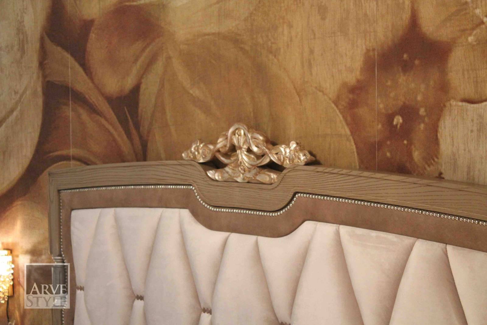 Деревянная двуспальная кровать с мягким изголовьем Arvestyle ARCH-00032854 - Вид №6