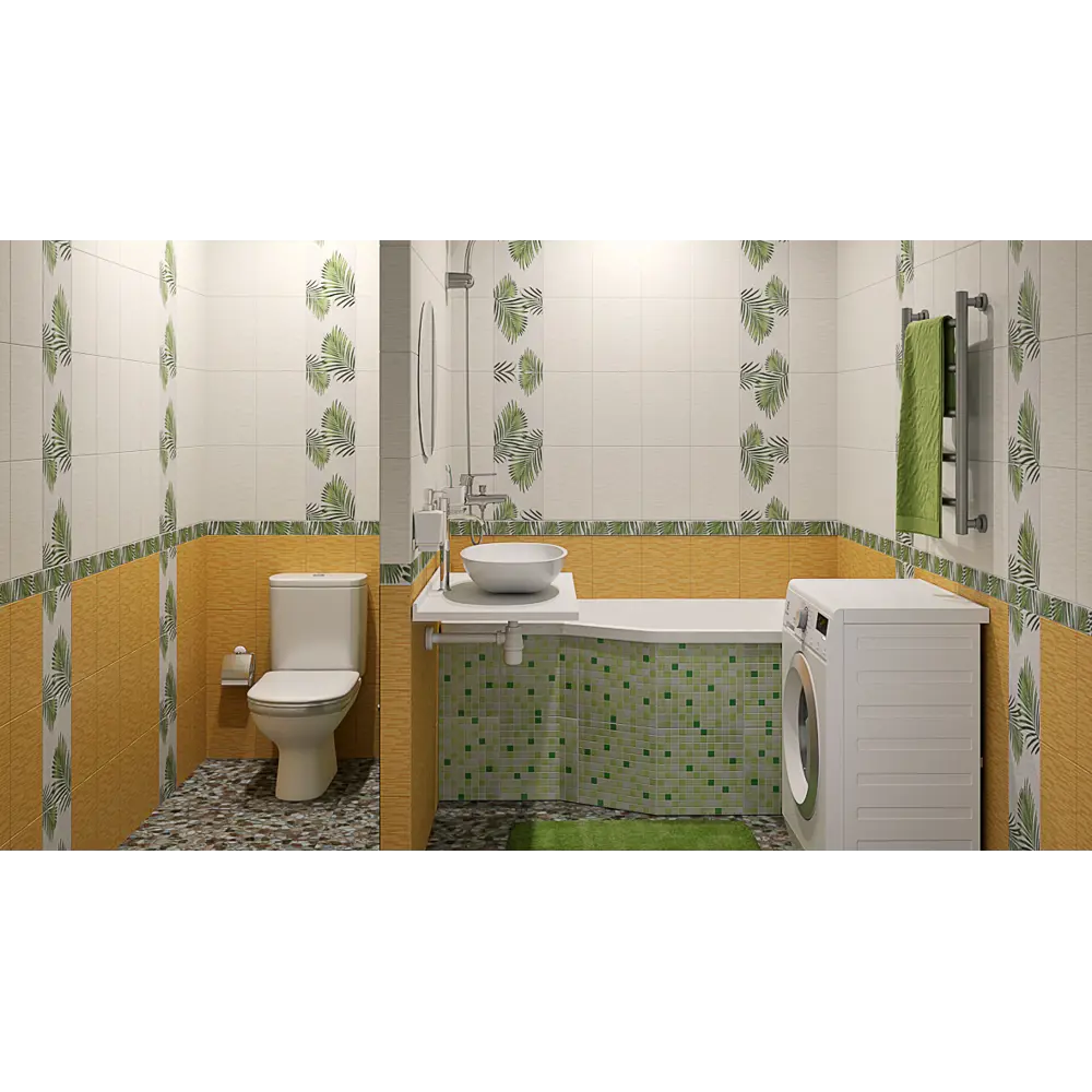 Стеклянная мозаика Kreaforta зеленая 30×30 см для ванной и интерьера 89400884 STLM-1568257 - Вид №6