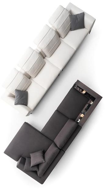 Ditre Italia Тканевый диван с шезлонгом и полкой для журналов Kim sun-id-1447132 - Вид №1