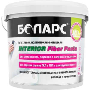 Шпаклевка полимерная финишная Боларс Interior Fiber Pasta 14 кг 82810206 STLM-2070396