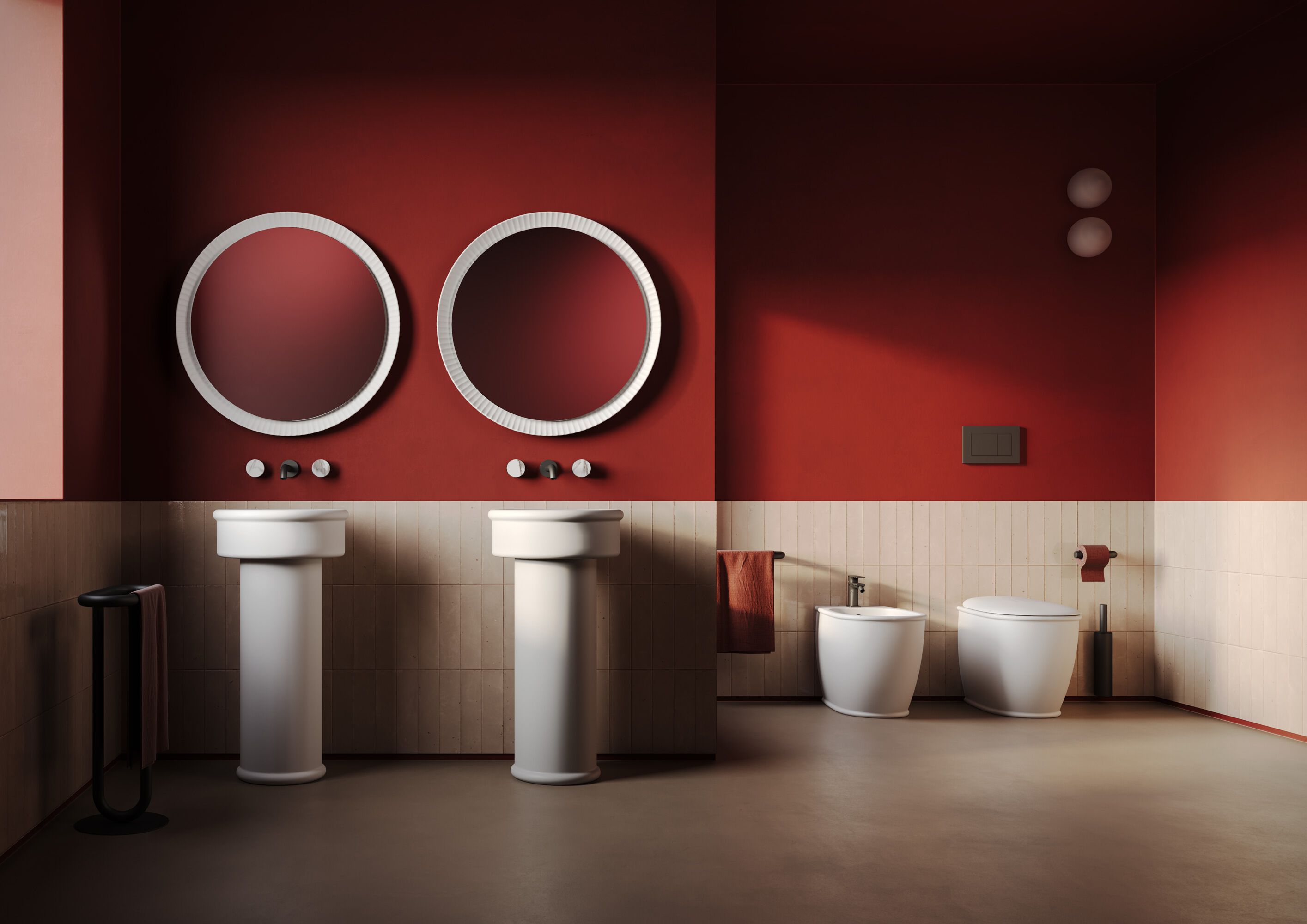 Керамическая столешница круглый умывальник ArtCeram Brera ARCH-00075879 - Вид №3