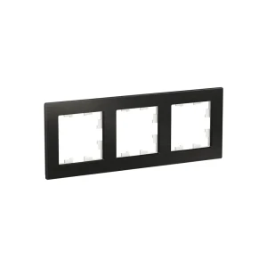 91508897 Рамка для розеток и выключателей Systeme electric Atlasdesign Nature 3 поста цвет оникс STLM-1359387