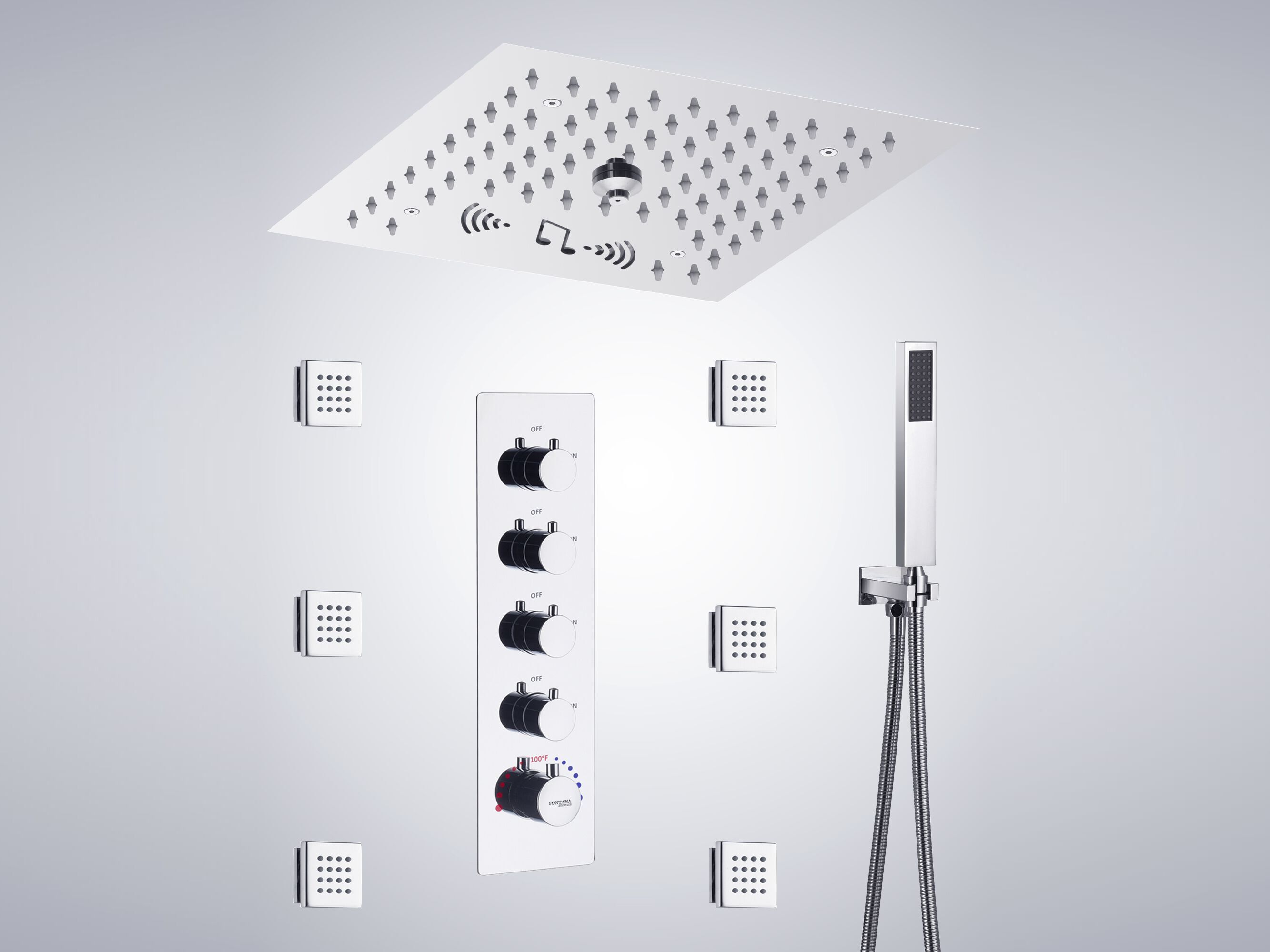 Набор для душа со светодиодной душевой лейкой Fontana Showers VILLEMOMBLE ARCH-00021534