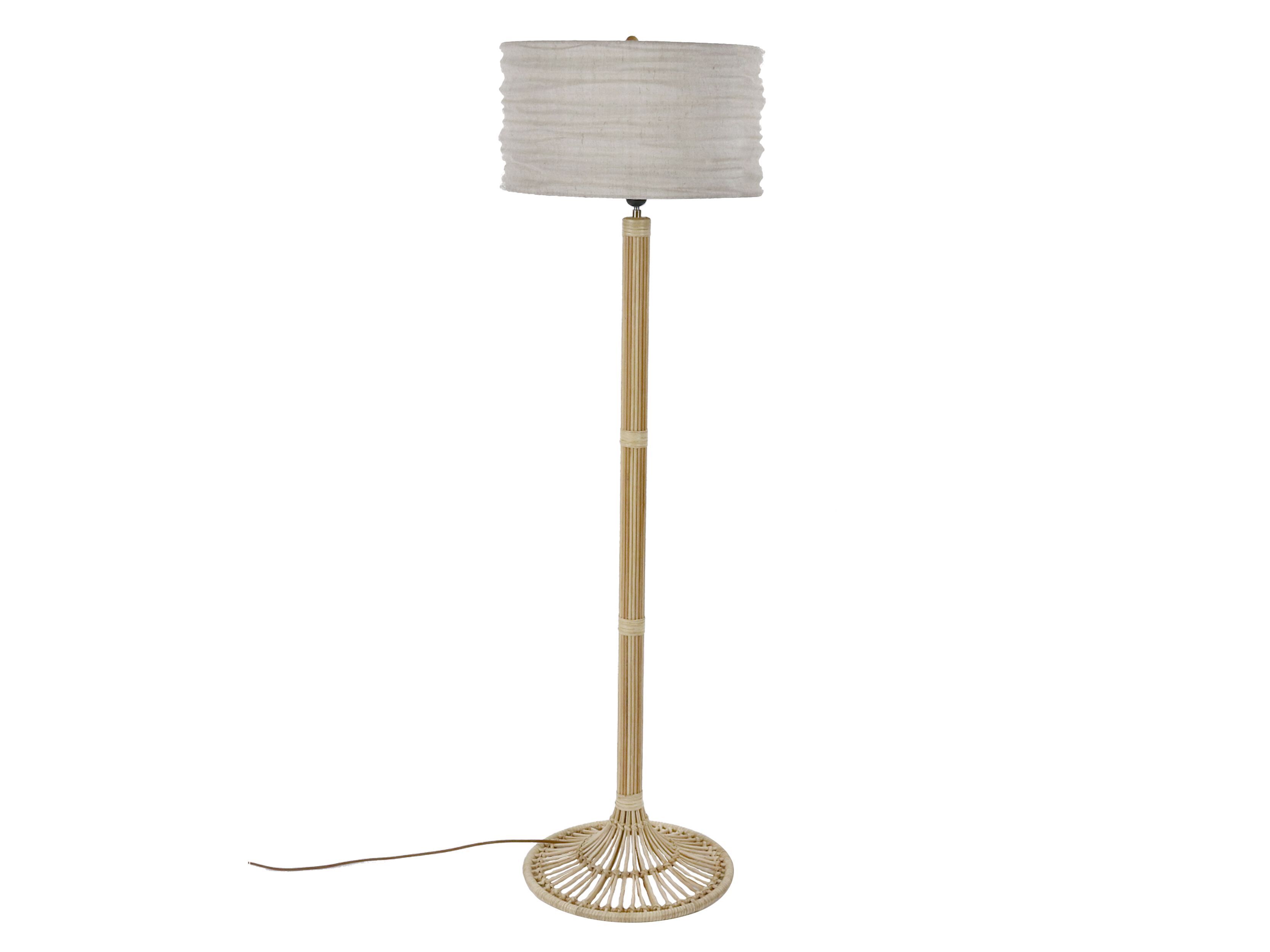 Торшер из ротанга и льна POMAX мастер ARCH-00040149