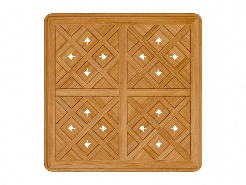 ASTELLO Квадратный садовый журнальный столик из тика Fleur de lys sun-id-1511459 - Вид №2