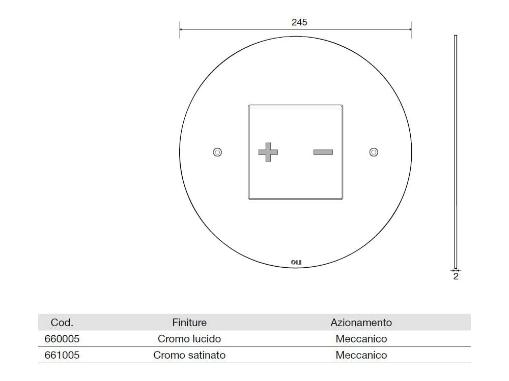 Панель управления унитазом из сатиновой стали OLI INO-X 05 ARCH-00134623 - Вид №2