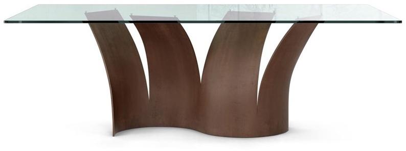 Roche Bobois Прямоугольный обеденный стол из стали и стекла Les contemporains sun-id-1447597 - Вид №2