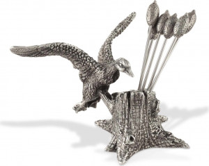 10648882 Vagabond House Набор шпажек с подставкой Vagabond House Утка 10см, олово, 6шт Олово