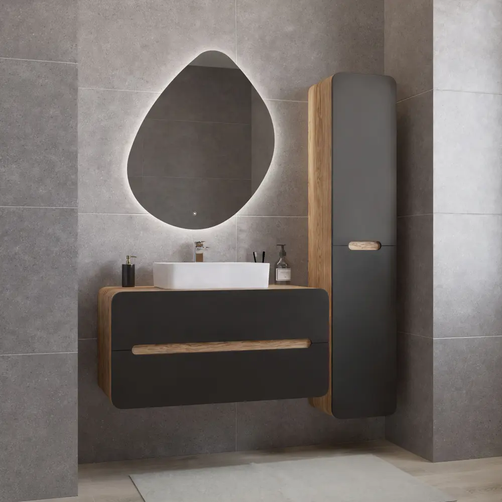 Santreyd Окинава — подвесная тумба под раковину 100 см графит 85282098 Ванная комната STLM-0976587 - Вид №6