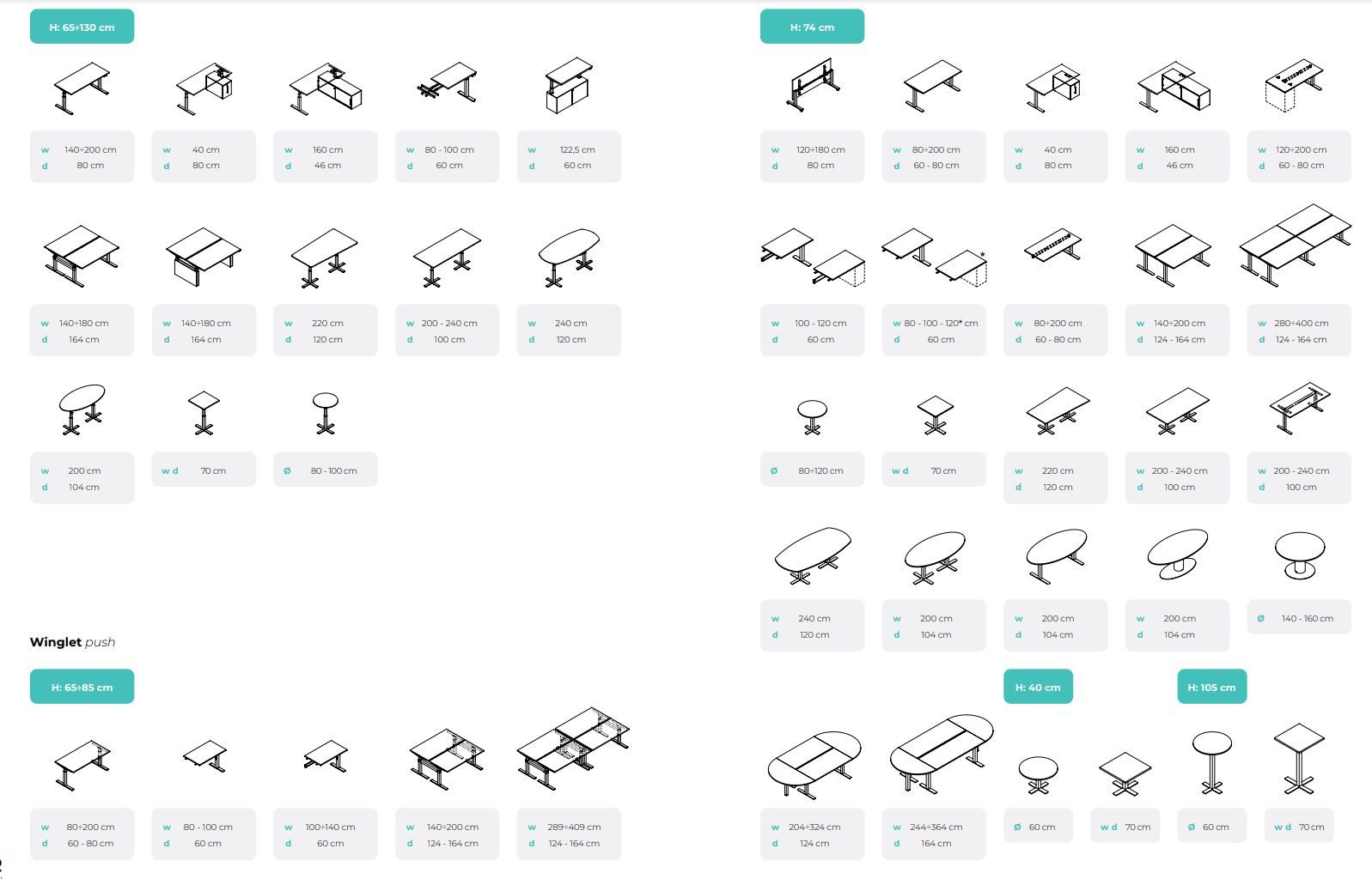 Прямоугольный стол с регулируемой высотой Bralco Winglet ARCH-00143944 - Вид №1