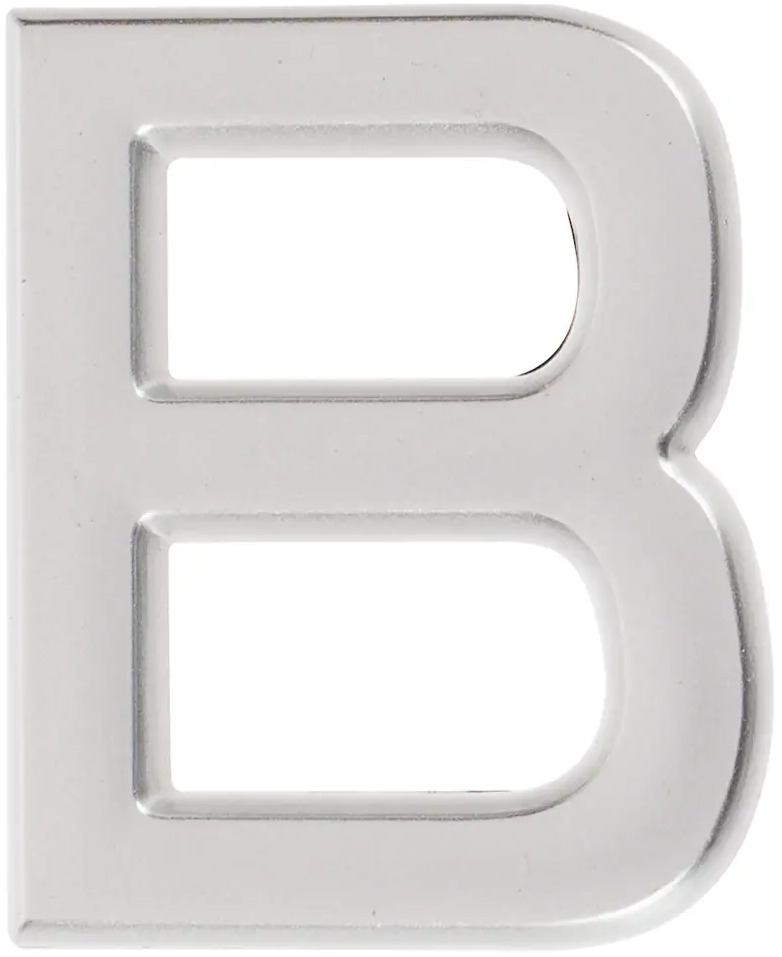 Самоклеящаяся буква «В» LARVIJ в серебристом хроме для интерьера 18284540