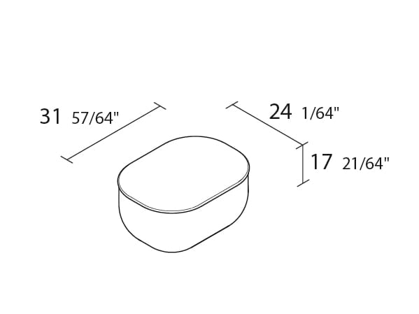Прямоугольный пуф из ткани Alias Okome ARCH-00080632 - Вид №3