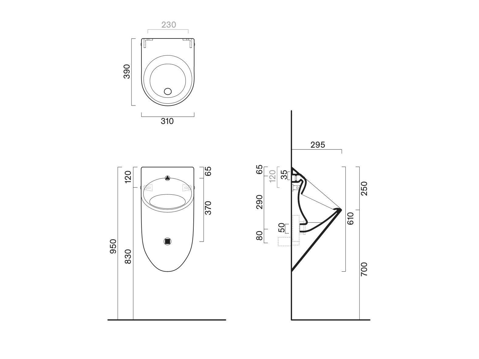 Подвесной писсуар CERAMICA CATALANO комфорт ARCH-00077349 - Вид №2