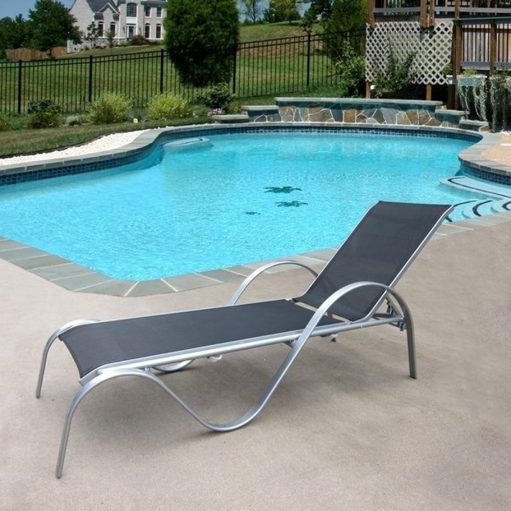 Шезлонг-лежак черный "Рио-Люкс" Black AFINA  130444 Серый;черный  - Вид №2