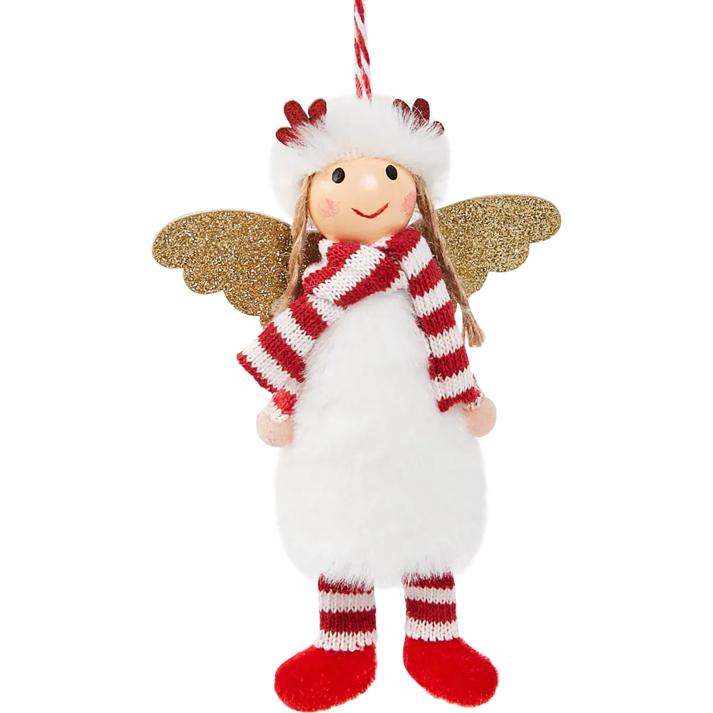 87036512 Елочная игрушка Девочка 14x9 цвет красный STLM-1421393 Santreyd  - Вид №1