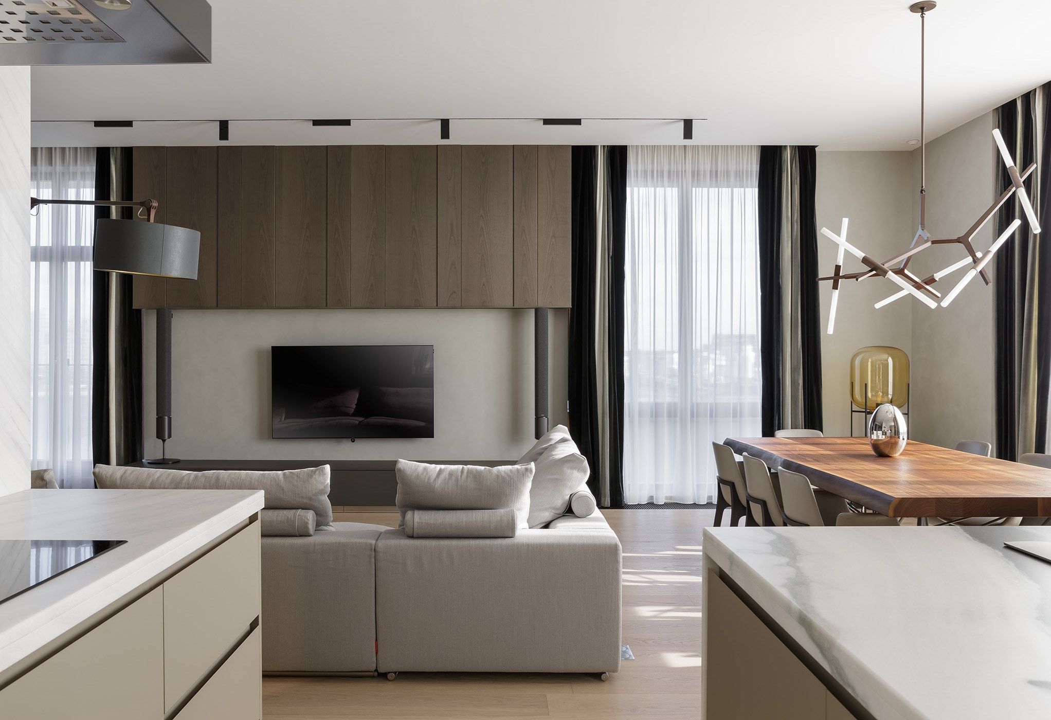 Кухня с трех сторон с островом и соседним столом TM Italia Cucine ARCH-00038339 - Вид №14