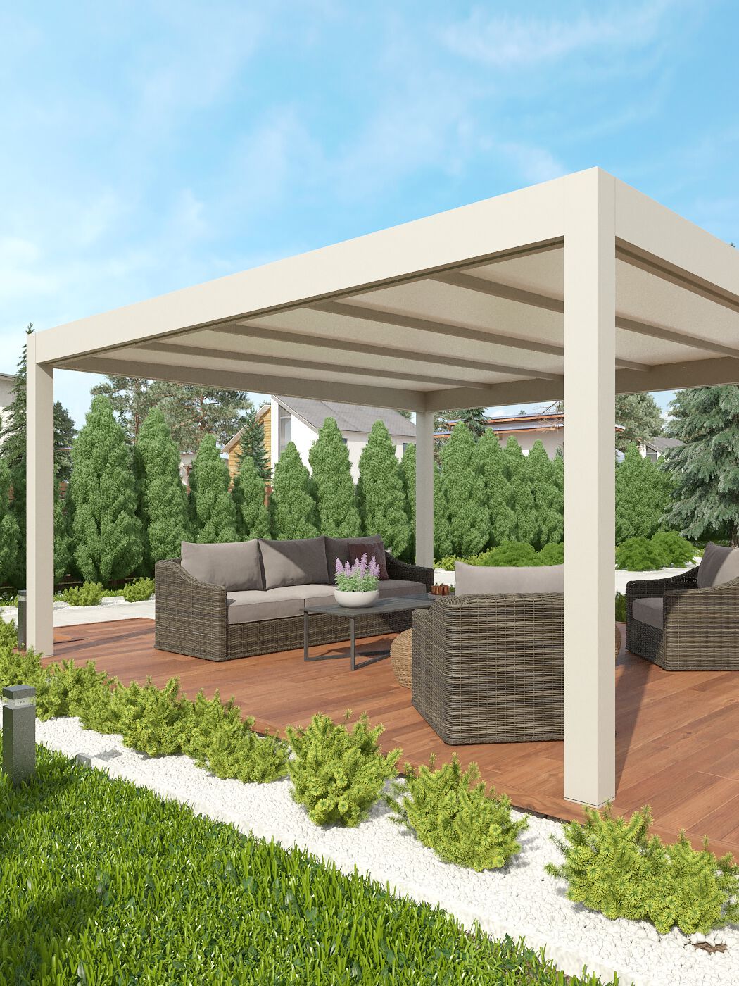 Самонесущая стальная беседка с текстильной мембраной Sprech Q. BOX System ARCH-00088269 - Вид №6