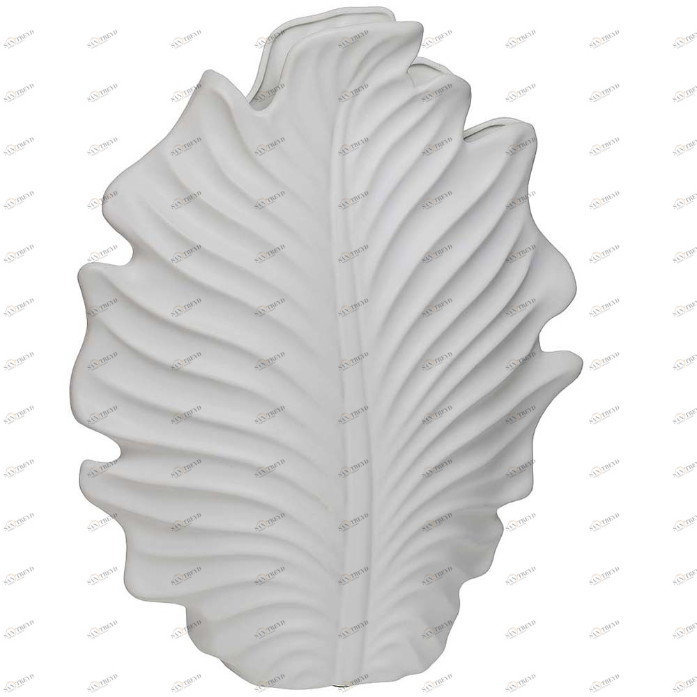 Ваза белая керамическая 37,5 см Leaf GARDA DECOR - 033937 Белый 