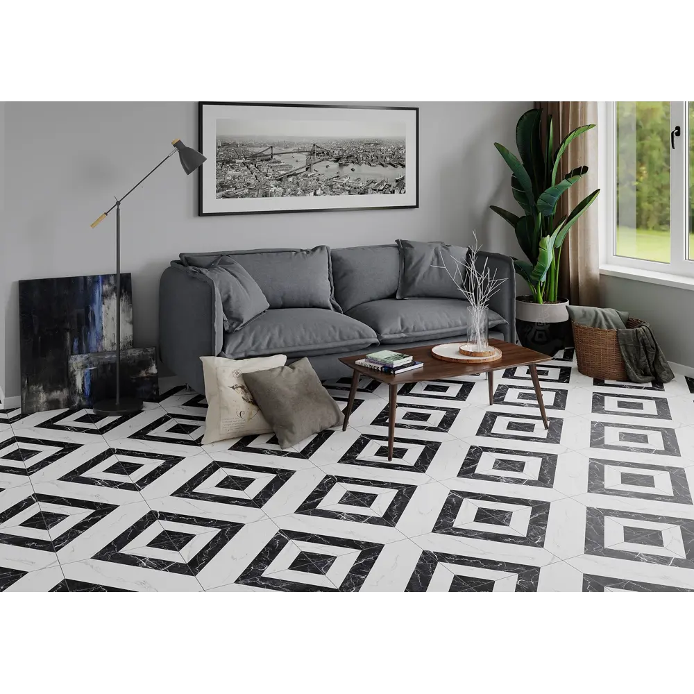 Керамогранит ARTENS Dina с мраморным узором 42×42 см 89364108 STLM-0943722 - Вид №6