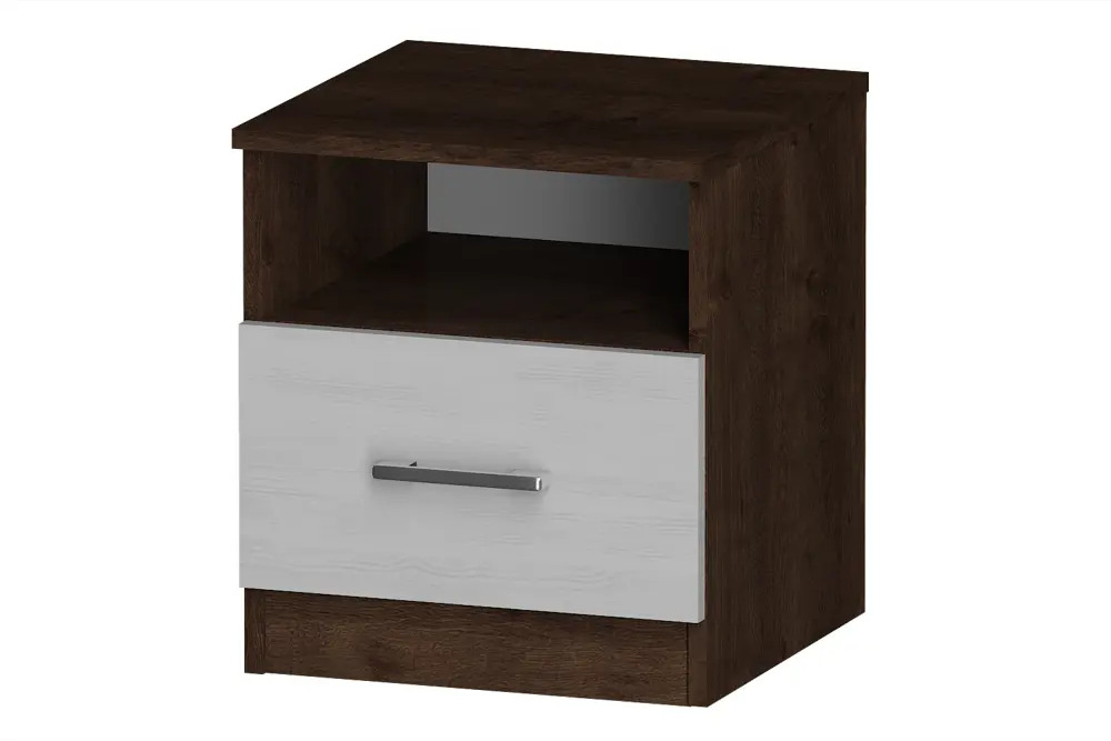 91071178 Тумба прикроватная Furnistyle ЛТМ-01 40x45x40 см 1 ящик ЛДСП цвет дуб коричневый табак/светлое дерево STLM-0468314