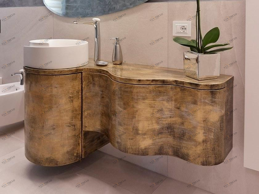 IndakoLab Подвесная тумба под умывальник из массива дерева с ящиками sun-id-1475488