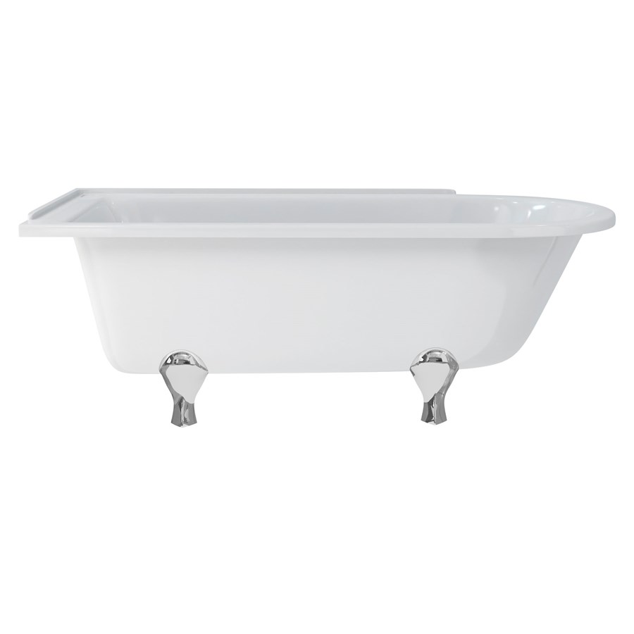 Burlington Hampton 170см душевая ванна с роскошными ножками для левой руки Левая рука с ножками Luxury Claw в черном цвете E13 L1B  - Вид №6
