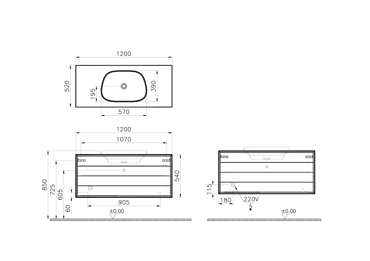 61470 Раковина Vitraglobal Frame - Вид №1