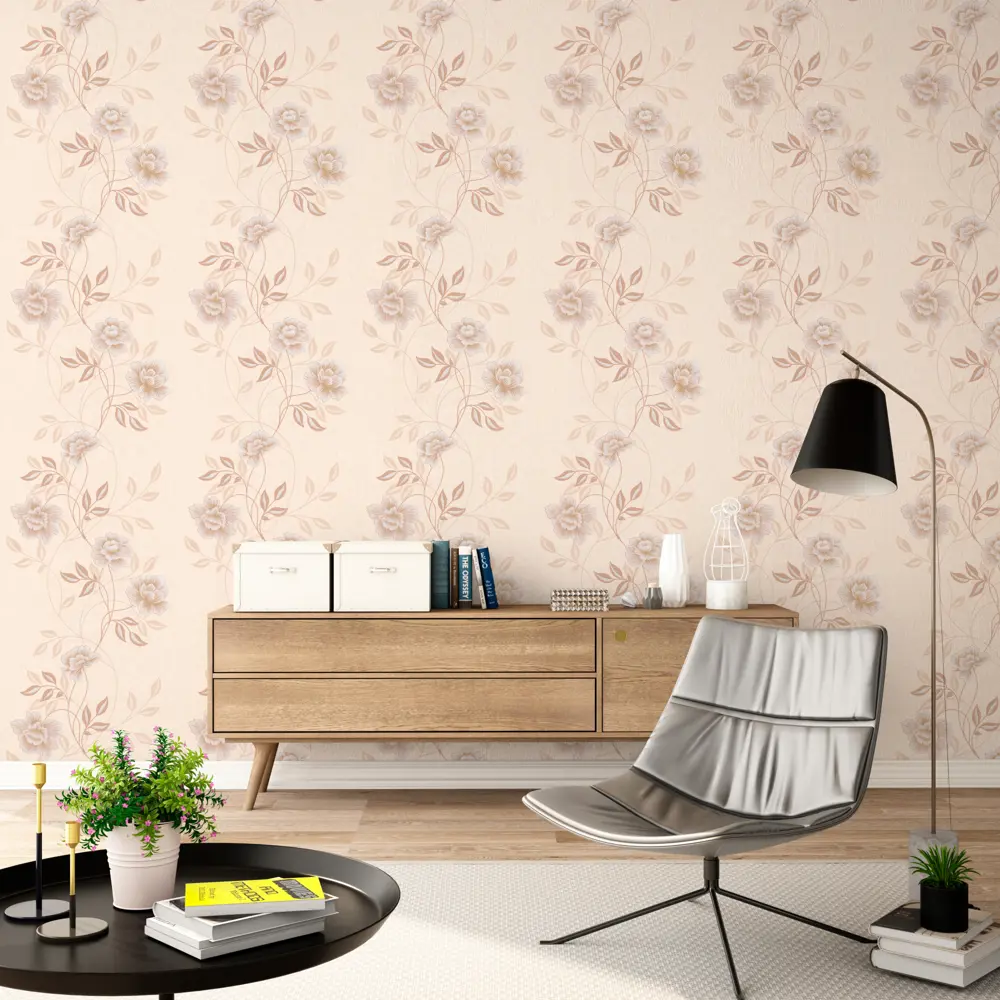 Обои виниловые Home Color Jardin бежевые 0.53 м 136-22 13433913 STLM-2005876 - Вид №2